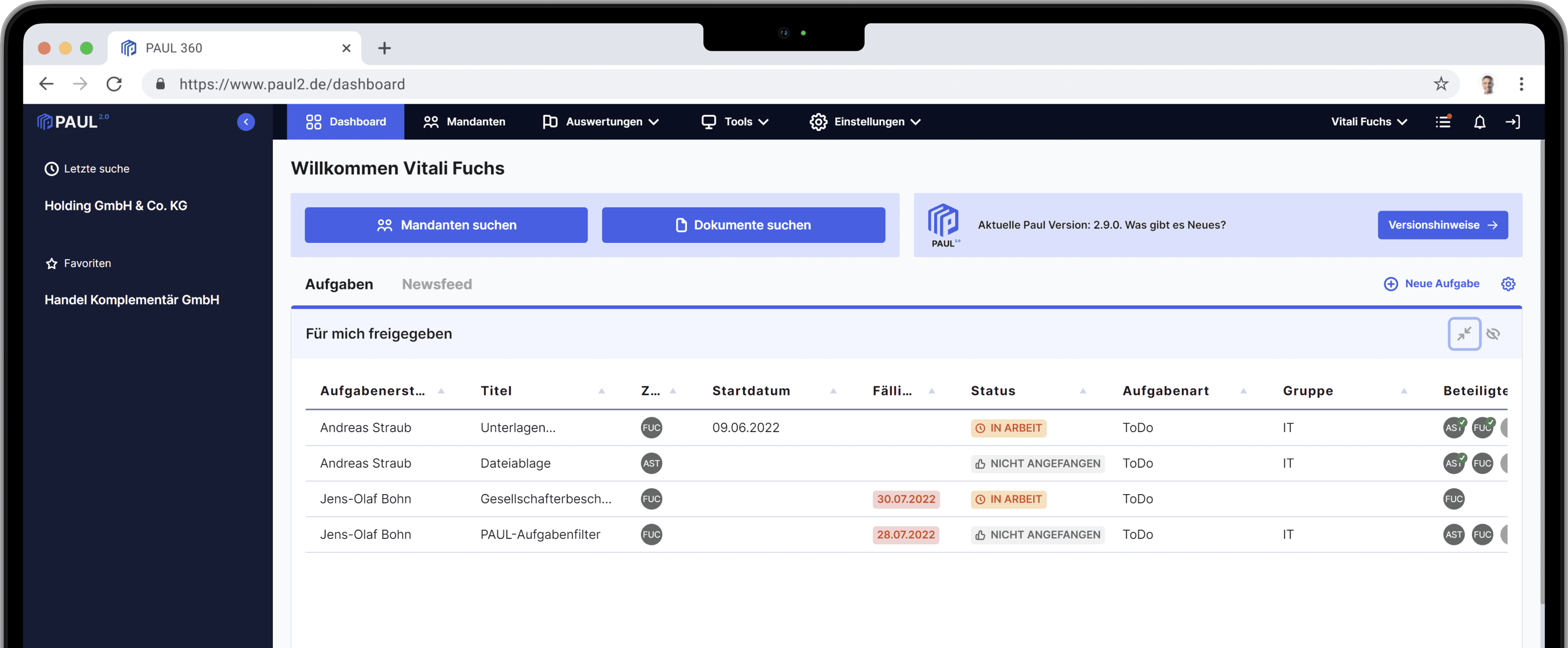 PAUL360 Dashboard